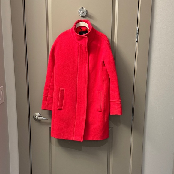 HP! 🎉💕 J.Crew Stadium Cloth Cocoon Coat, Vibrant Flame - Picture 3 of 8